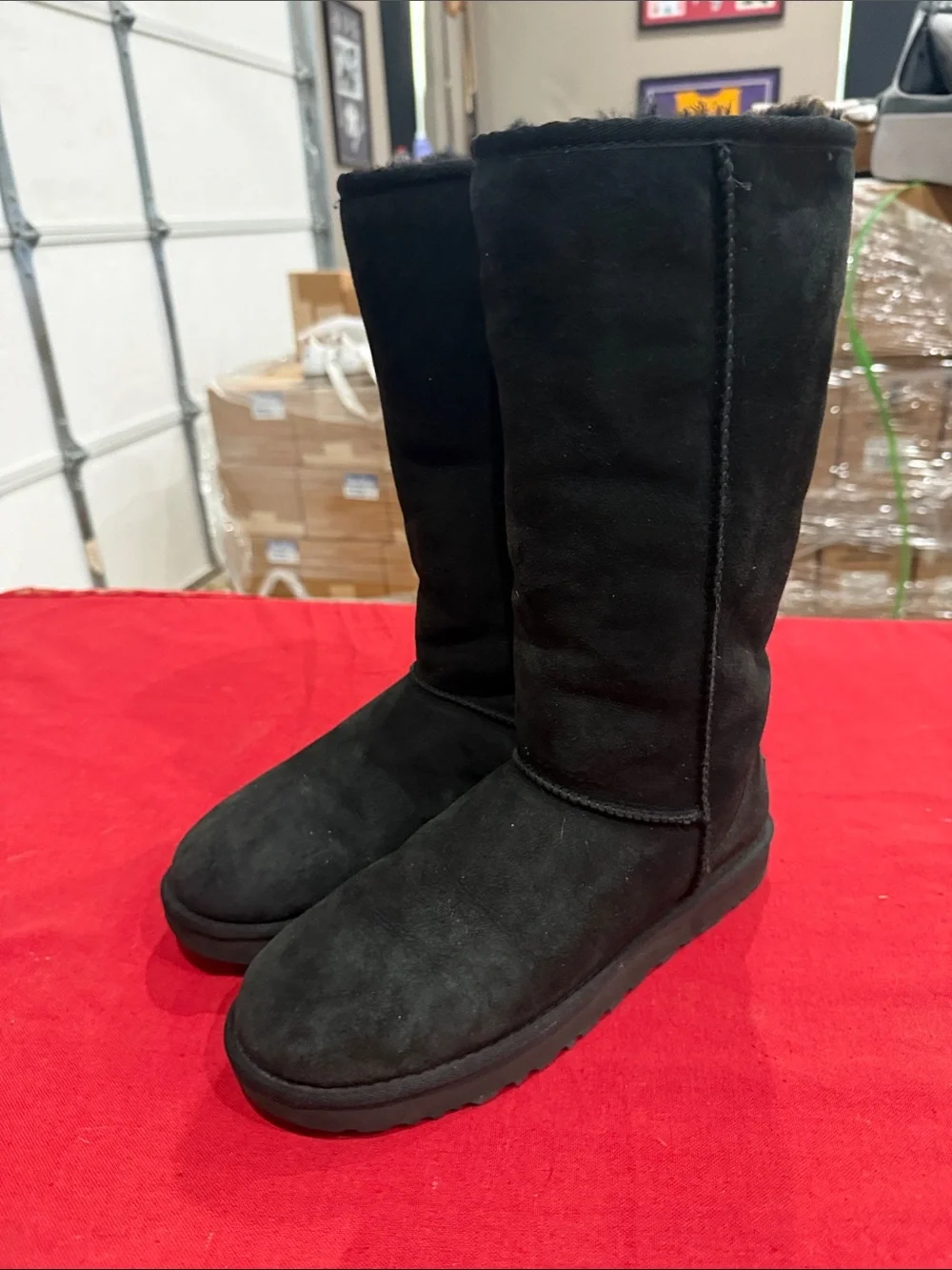 UGG Tall Classic Black Suede Winter Boots